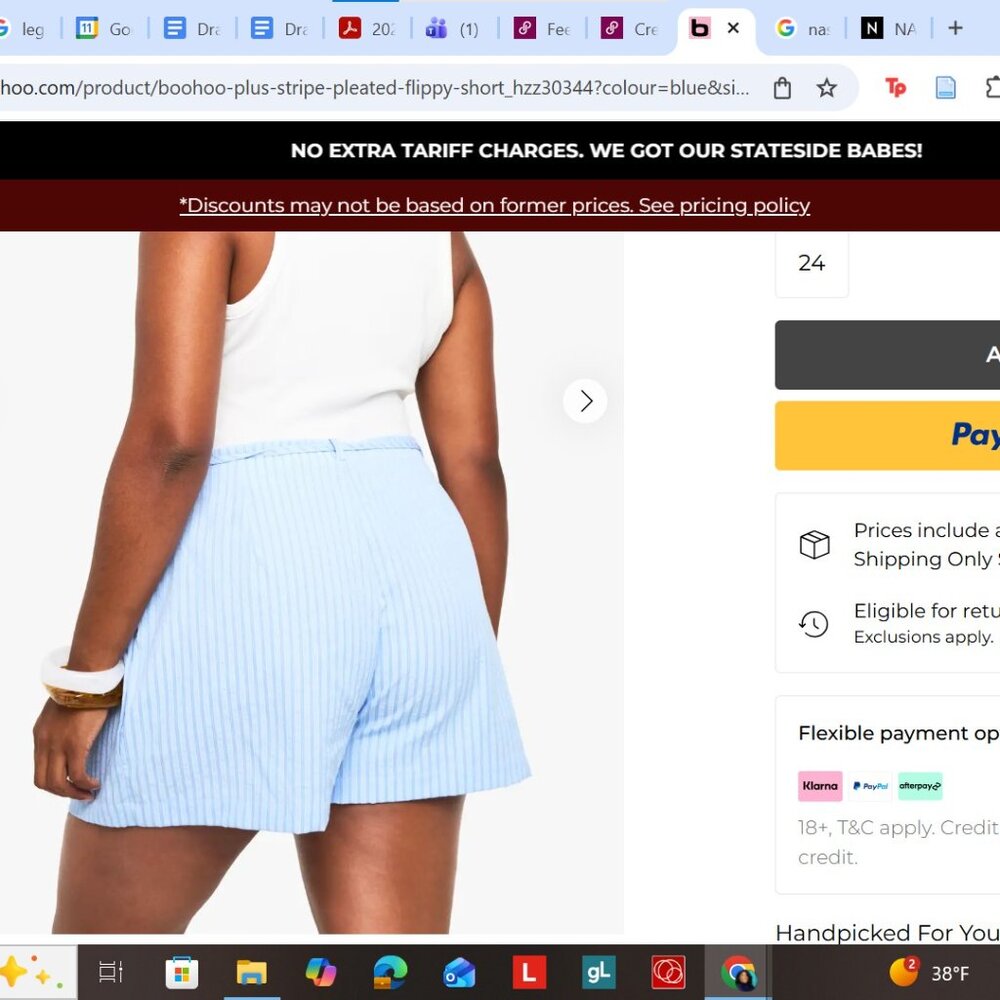 Boohoo Blue Flippy Shorts NWT - Picture 3 of 3